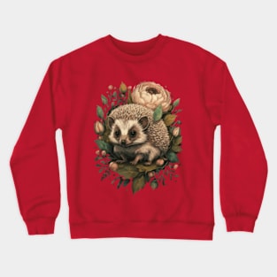 Cute floral hedgehog gift ideas, hedgehog kids tees ,hedgehog stickers gifts Crewneck Sweatshirt